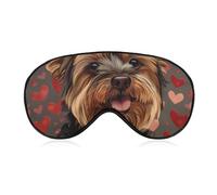 Máscara para dormir para perros de San Valentín, Yorkshire Terrier, perro sonriente, venda para los ojos para adultos, máscara para dormir suave y ajustable para hombres y mujeres, juegos de siesta de