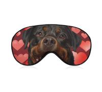 Máscara para dormir para perros para el día de San Valentín, lindo perro rottweiler sonriente, máscara para dormir con correa ajustable, máscara suave para dormir para bloquear las luces