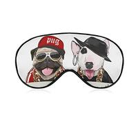 Máscara para dormir Perros de dibujos animados divertidos Máscara para dormir con los ojos vendados con correa ajustable Mi mejor amigo Cubierta suave para los ojos para bloquear las luces