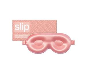 Máscara para dormir SLIP Contour de seda 22 Momme de morera - Máscara para los ojos opaca de seda, talla única con banda elástica, suave con la piel, rosa