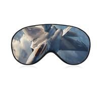 Máscara para dormir suave con diseño de avión de combate estadounidense F-22 Raptor en vuelo, divertida máscara para los ojos, antifaz para dormir en viajes.