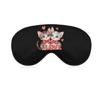 Máscara para dormir suave con diseño de gato, divertida y antifaz para dormir en viajes.