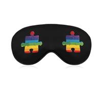 Máscara para dormir suave con diseño de rompecabezas de concienciación sobre el autismo, divertida máscara para los ojos, antifaz para dormir en viajes.