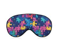 Máscara para dormir suave con diseño de rompecabezas, divertida máscara para los ojos, antifaz para dormir en viajes.