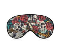 Máscara para dormir Vintage Skull Rose Sleep Eye Mask Blindfold con correa ajustable Day of The Dead Soft Eye Cover para bloquear las luces