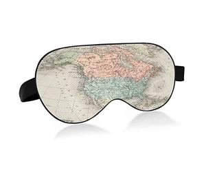 Máscara para dormir World Map America Night Eye Shade Cover Soft Comfort Blindfold Blockout Light Correa ajustable para hombres y mujeres