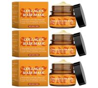 Máscara para el cabello de colágeno para el cabello seco y dañado, máscara de cabello condicionamiento de reparación profunda, cabello liso cuidado para aliviar el frizz y los enredos (3Pcs)