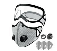 Máscara para el polvo - Tela PP tamaño se adapta a todos | Filtro de carbono con gafas ajustables | Respirador para cortar el césped al aire libre, jardín, construcción, lijado industria de