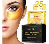 Mascara Para Los Ojos, 24K Gold Eye Pads 25 Pares, Rico Ácido Hialurónico, Colágeno y B5&E, Hidratante, Anti Aging Eye Masks, Reduce Efectivamente Arrugas y Bolsas, Ojeras