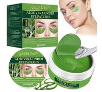 Mascara Para Los Ojos, Eye Patches, Parches Ojos Bolsas y Ojeras, Cuidado de ojos antiarrugas-aloe e hialurón, almohadillas antienvejecimiento para humectar, 30 pares