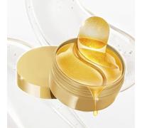 Máscara para ojos de oro de 24 quilates, parches de gel debajo de los ojos, 30 pares de almohadillas doradas de hidrogel para ojos, adecuadas para ojos hinchados y ojeras (60 piezas)