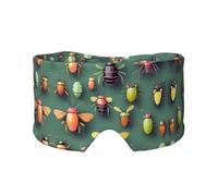 Máscara para orejeras y ojos con estampado Insect Atlas - Meditación y viaje - Transpirable, ajustable y cobertura completa