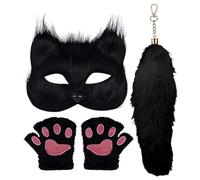 Máscara Peluda De Lobo Cosplay y Disfraz de Animal de Peluche con Máscara,