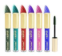 Mascara Pestañas Set de Rímel Colorido de 6 Colores Resistente al agua Voluminizador y Rizado de Larga Duración Maquillaje de ojos Encantador y Duradero Para Navidad Halloween fiestas y bodas