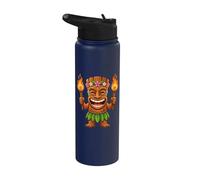 Máscara polinesia Tiki Man Hawaii Summer Tropical Luau Party Stainless Steel Insulated Water Bottle
