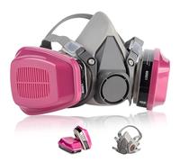 Máscara respiradora de media cara con filtros 60921, máscara de gas reutilizable para pintura en aerosol, resina química, máscaras de polvo para lijar, polvo fino, trabajos de construcción, soldadura