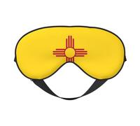Máscara reversible de poliéster para dormir con la bandera de Nuevo México con correa ajustable para máxima comodidad y bloqueo de luz