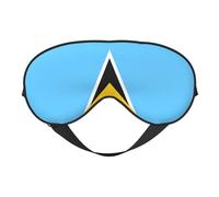 Máscara reversible de poliéster para dormir con la bandera de Santa Lucía con correa ajustable para máxima comodidad y bloqueo de luz