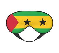 Máscara reversible de poliéster para dormir con la bandera de Santo Tomé y Príncipe con correa ajustable para máxima comodidad y bloqueo de luz