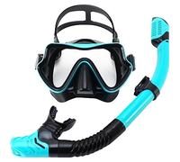 Máscara Snorkel Máscara Buceo Premium Snorkel Set Máscara De Buceo para Adultos Natación Gafas Dry Equipo de Snorkel(Blue)