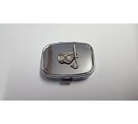 Máscara Snorkel PP-U08 hecha de peltre inglés fino en una pastilla de metal rectangular de plata de viaje