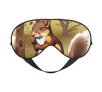 Máscara suave de ardilla que come nueces. Unisex, cómoda y transpirable, adecuada para el descanso diario. Te ayuda a entrar rápidamente en un sueño profundo.