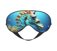 Máscara suave de caballito de mar azul. Unisex, cómoda y transpirable, adecuada para el descanso diario. Te ayuda a entrar rápidamente en un sueño profundo.