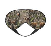 Máscara suave y transpirable para dormir, caza, ciervo, oso, alce, bloqueo de luz, correa ajustable, máscara de dormir para viajes, trabajo nocturno, oficina