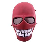 Máscara táctica de protección CS para paintball, airsoft, hockey, BB, disfraces, Halloween, cosplay, cobertura completa, Red Smile