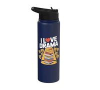 Máscara teatral de teatro I Love Drama Stainless Steel Insulated Water Bottle