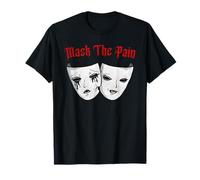 Máscara teatral Mask The Pain Sad EMO Soft Grunge Aesthetic Camiseta