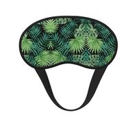 Máscara transparente con patrón de hoja de palma que bloquea la luz, ayuda para dormir, cómoda máscara opaca para dormir para viajes, yoga, cubierta suave para los ojos
