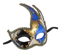 Máscara veneciana de carnaval para hombre de protección civil, color negro de Aries, azul, talla única