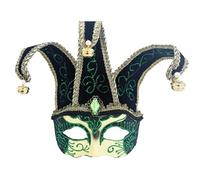 Máscara Veneciana del Bufón de Modelo Vintage para Carnaval Halloween Navidad Cosplay Fiesta Bola de Fantasía (Mascara Veneciana Purpurina Verde)