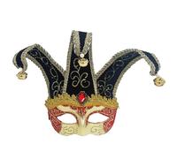 Máscara Veneciana del Bufón de Modelo Vintage para Carnaval Halloween Navidad Cosplay Fiesta Bola de Fantasía (Mascara Veneciana Purpurina Rojo)