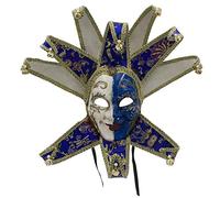 Máscara Veneciana del Bufón de Modelo Vintage para Carnaval Halloween Navidad Cosplay Fiesta Bola de Fantasía (Azul)