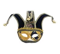 Máscara Veneciana del Bufón de Modelo Vintage para Carnaval Halloween Navidad Cosplay Fiesta Bola de Fantasía (Mascara Veneciana Media Cara Clasico Negro)