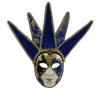 Máscara Veneciana del Bufón de Modelo Vintage para Carnaval Halloween Navidad Cosplay Fiesta Bola de Fantasía (02403 Azul)