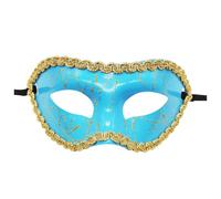 Mascara Veneciana Mujer - Mascara Veneciana Mujer Lámina dorada de media cara para fiestas exclusivas bailes de máscaras y otros eventos elegante para todas las ocasiones (Light Blue One Size)