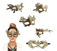 Máscara veneciana para mujer, set de 5 piezas, diseño de mariposa, corona, ojo único, fénix y punta, máscara de fiesta elegante para carnaval, baile de disfraces y Halloween