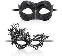 Máscara veneciana para parejas Baile de máscaras, 2 unidades Máscara de carnaval para hombre y mujer Baile de máscaras Brillante Máscara veneciana para fiestas de disfraces Accesorios para disfraces