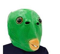 通用 Máscara verde de Murloc, Máscara de Látex de Animal,Green Fish Head Monster Fish Mask Headgear, para Carnaval, Fiesta, Decoración Divertida, Accesorio de Juego de Rol