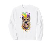 Máscara y Cuentas para Perro de Mardi Gras Bouvier Des Flandres Sudadera