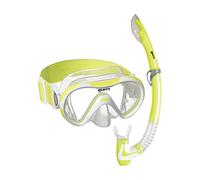 Máscara y Tubo Niños Mares Aquazone Combo Vento Jr Neon, Conjunto Máscara y Tubo de Snorkel Niños, Unisex, Amarillo Transparente