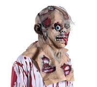 Máscara zombied - Undead Head Cover, Scary Latex Cover Full Head Props | Cabezal de goma flexible natural con puntos de sangre en la boca, espectáculo de carnaval de máscaras