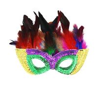 Mascaras Carnaval Veneciano,De EspectáCulo para Disfraz De Mardi, Gafas De Mardi De Nuevo MéXico, DecoracióN, Disfraces, Suministros para Fiestas, De Plumas De Colores (I, One Size)