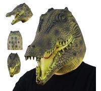 Máscaras de animales para adultos Disfraz de cocodrilo de látex seguro Máscara de cocodrilo transpirable de cabeza completa Máscaras de animales espeluznantes realistas para Halloween Carnaval Cospla