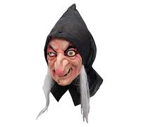 Máscaras de bruja de látex aterradoras | Cara realista de anciana | Novedad para Halloween | Máscara facial de mujer vieja para Halloween, carnaval, fiestas, vestido de cosplay