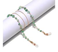 Máscaras De Cadena De Cristal Hechas A Mano De Cristal De Piedra Natural Cuerda Colgante Mujeres Hombres Retro Amatista Turquesa Gafas De Sol Cordón Cordón Para Gafas,Aventurina Verde 1