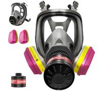 Máscaras de gas de cara completa de supervivencia nuclear y química, máscara respiradora de cara completa con filtros 60923 y filtro de 40 mm contra el polvo, vapor orgánico, gases utilizados para